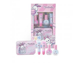Set 2 balsamuri buze si 2 lacuri unghii 1 cutie metalica Yummy, Martinelia