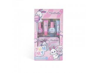 Set 2 balsamuri buze si 2 lacuri unghii 1 cutie metalica Yummy, Martinelia