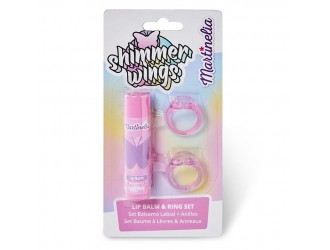 Set balsam de buze si 2 inele Shimmer Wings, Martinelia, 4 g