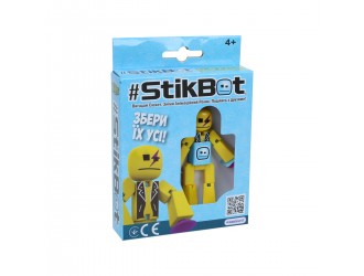 Figurina robot cu ventuze Stikbot galben, rocker