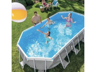 Piscina PRISM FRAME OVAL 610x305x122 cm, 18202L, cadru metalic, INTEX