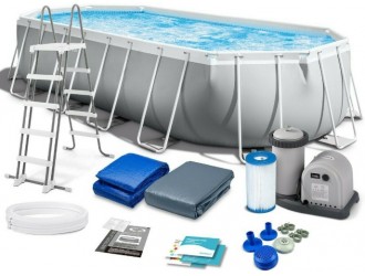 Piscina PRISM FRAME OVAL 610x305x122 cm, 18202L, cadru metalic, INTEX