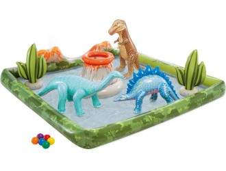 Надувной игровой центр "Дино Ленд" 201x201x36 см, 410 л, до 81 кг, от 2 лет, INTEX