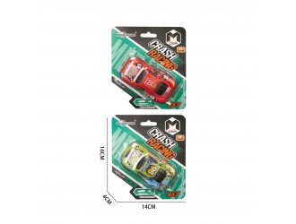 Металлическая машинка  10.3 cm, с механизмом pull-back Crash Racing в ассортименте