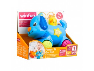 Игрушка Щенок, нажмите и он поедет со звуками и светом, Winfun