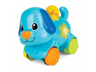 Игрушка Щенок, нажмите и он поедет со звуками и светом, Winfun