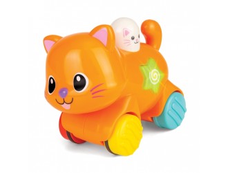 Игрушка Котенок, нажмите и он поедет со звуками и светом, Winfun