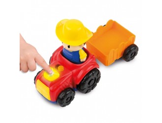 Jucarie Tractor cu remorca, figurine fermier si animale, sunete si lumini, Winfun