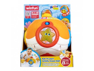 Jucarie interactiva si educativa Minge Ocean cu activitati, sunete si lumini, engleza, Winfun