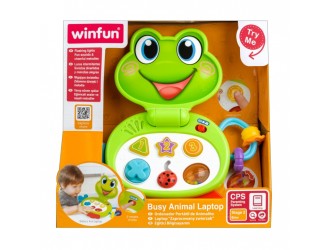 Jucarie Laptop Broscuta educativa cu sunete si lumini, engleza, Winfun
