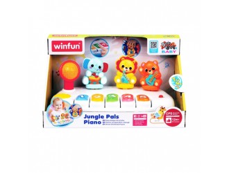 Jucarie Pian Prietenii din Jungla cu 5 clape si lumini Winfun