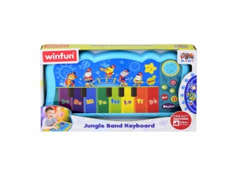 Jucarie Pian cu 8 clape, functie Record, 5 instrumente si lumini, engleza, Winfun