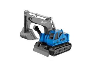Игрушка-экскаватор, синяя, с инерцией, звуками и подсветкой 1:16, JSTOYS, ZJA278638