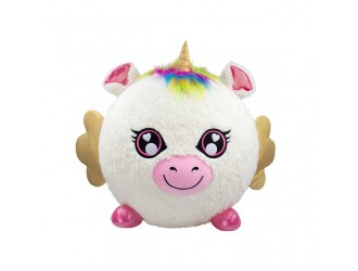 Jucarie gonflabila Unicorn alb 22 cm minge pufoasa cu pompa Biggies