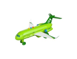 Зеленый фрикционный самолет и 2 машинки, звуки и свет, 1:16, jstoys, ZJA347493