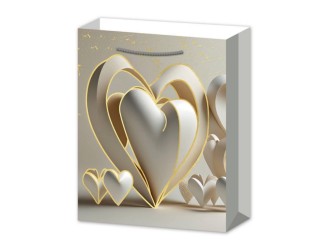 Подарочный пакет 3D Hearts 30х12х41,5 см 4 вида, ZJA361893