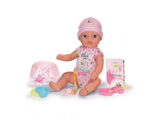 Кукла Baby Born, розовая одежда, 36 см, пьет из бутылочки, писает и плачет
