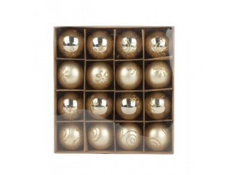 Set globuri aurii 16 buc. 6 cm