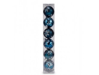 Set globuri mix albastre 6 buc. 6 cm