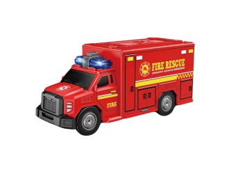 Пожарная машина с инерцией, звуками и светом, 1:20, jstoys, ZJA363888