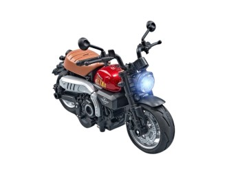 Игрушка, Классический мотоцикл белый/красный/синий, 1:14, изготовлен из металла, со звуками и светом, инерционный механизм, ZJA354879