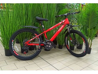 Велосипед, колесо 24'' розовый/красный/серый