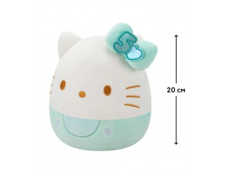 Мягкая игрушка 20 см, Hello Kitty лазурного цвета, Squishmallows