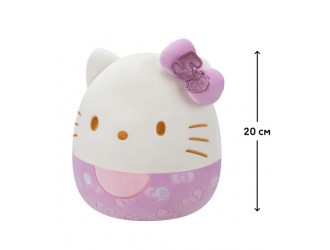 Мягкая игрушка 20 см, Hello Kitty фиолетового цвета, Squishmallows