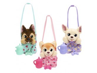 Jucarie de plus Catelus Chihuahua in gentuta 17,8cm, cu accesorii, seria Yummy Baby Paws