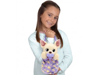 Jucarie de plus Catelus Chihuahua in gentuta 17,8cm, cu accesorii, seria Yummy Baby Paws