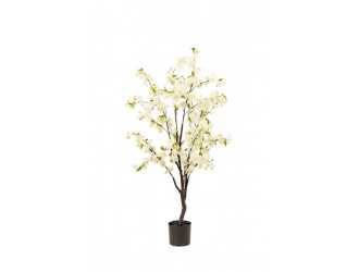 Cires decorativ alb artificial in ghiveci, 135cm