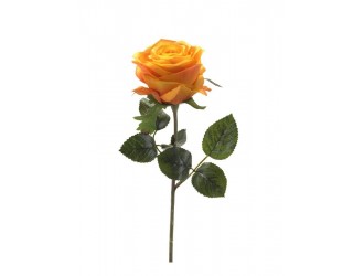 Trandafir artificial, galben-portocaliu, 45cm