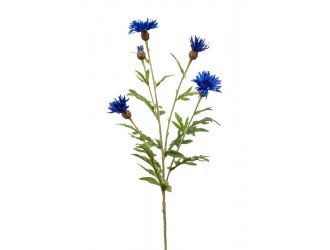 Ramura cu flori Centaurea artificiala, albastra, 60cm