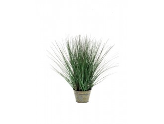 Iarba decorativa artificiala salbatica, 50cm, in ghiveci de zinc