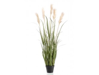 Iarba decorativa artificiala Pampas, 5 tulpini, 130cm