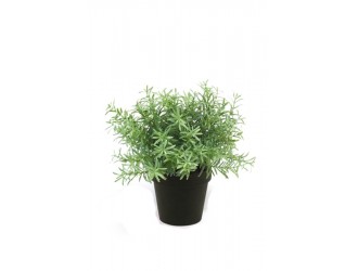 Tufa artificiala Rozmarin, verde deschis, 20cm, in ghiveci negru
