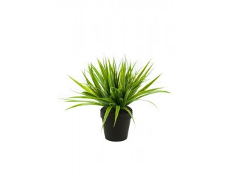 Tufa artificiala de iarba verde, 32cm, in ghiveci negru