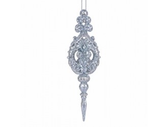 Decoratiune de Craciun Turture Ice Silver 4.8x16.5cm