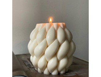 Ароматическая свеча "Плетёная L" 12x12 см (разные цвета и ароматы)