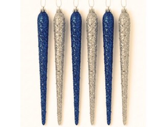 Decoratiune Turture 6buc 13.5cm blue+champagne