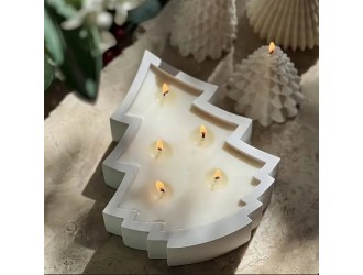 Ароматическая свеча в форме гипсовой ёлочки с 5 фитилями, 15x12 см, 300 г