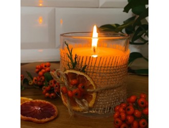 Ароматическая свеча в декоративном стакане, 140 г