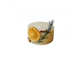 Ароматическая свеча круглая, 5 см, с рождественским декором