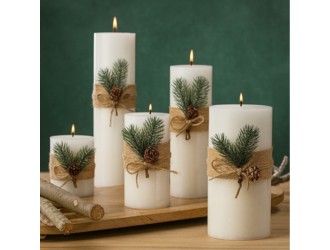 Ароматическая свеча цилиндр с декором, 15x5 см