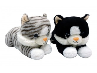 Мягкая игрушка Кошка 35 см черная / серая 25456