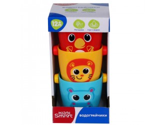 Set de joaca pentru baie cu 3 caldarusi colorate Kiddi Smart