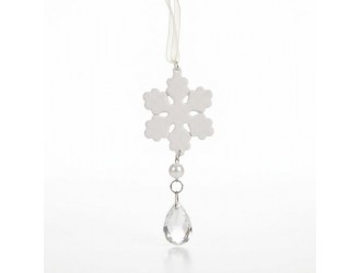 Decoratiune fulg alb 17.5 x 7.5cm