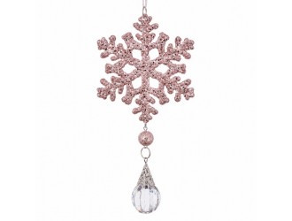 Decoratiune Fulg Rose 17.5 x 7.5 cm