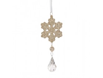 Decoratiune Fulg gold 17.5 x 7.5cm