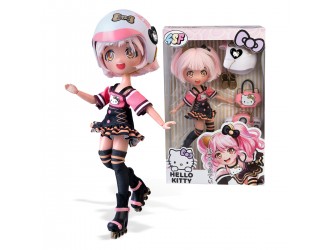 Papusa cu accesorii Golden Diva pe role cu 15 articulatii, 19,5cm seria Hello Kitty, 4SF Manga Dolls